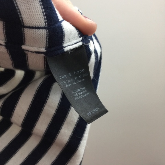 Rag & Bone Blue Striped Mesh Shift Midi Dress - Picture 6 of 8